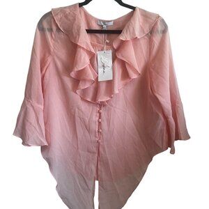 Jenn Pink Button Top
